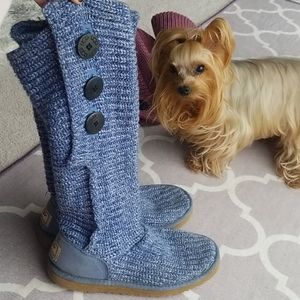 Blue knit Ugg boots